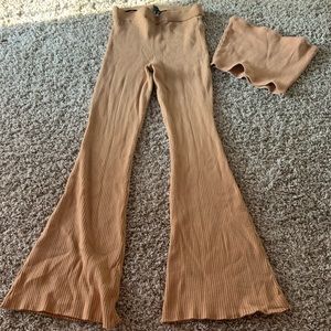Women’s tan two piece pant set